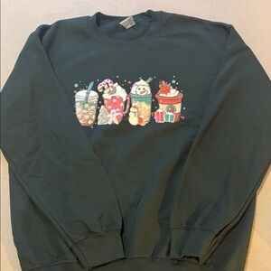 Festive Graphic Sweatshirt - Green